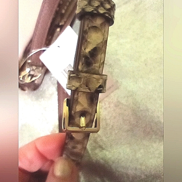 Kate Spade Triple Gusset with Dramatic Snakeskin Shoulder Strap and Gusset; NWT - Picture 8 of 12